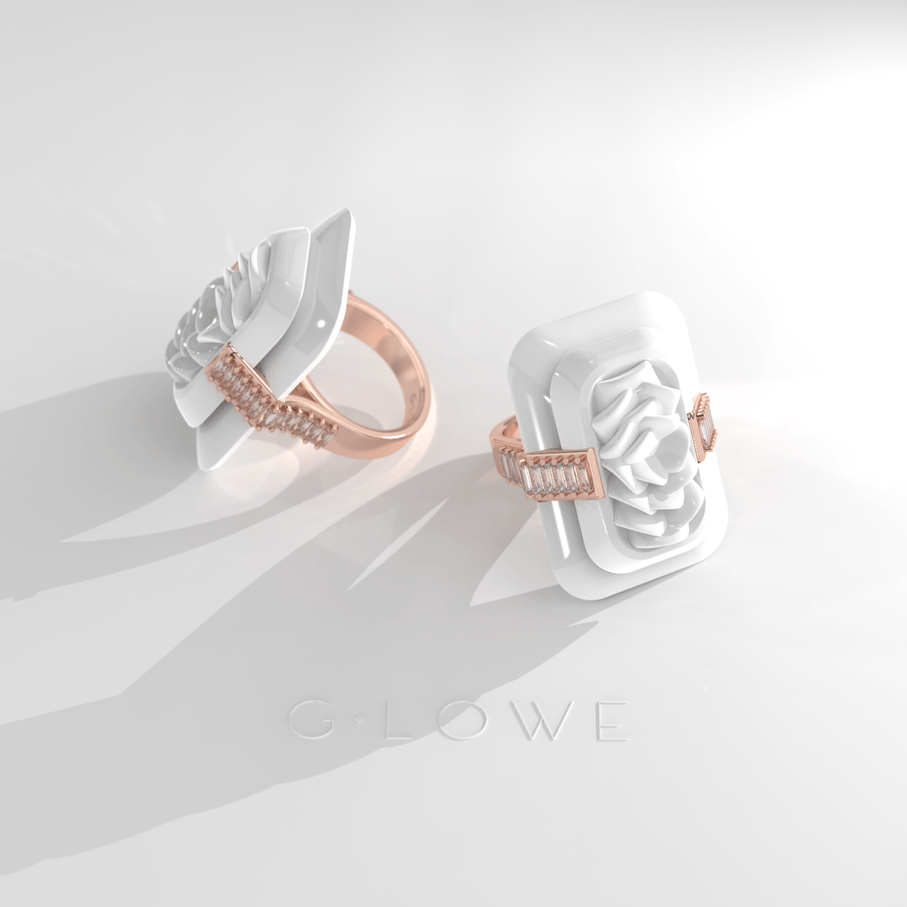 G.lowe Rose Gold Diamonds Inner Garden Ring Rise