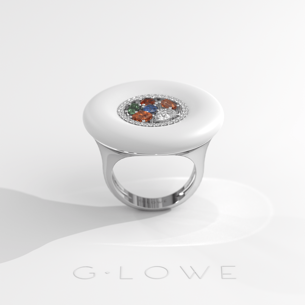 G.lowe White Gold Aura Ring