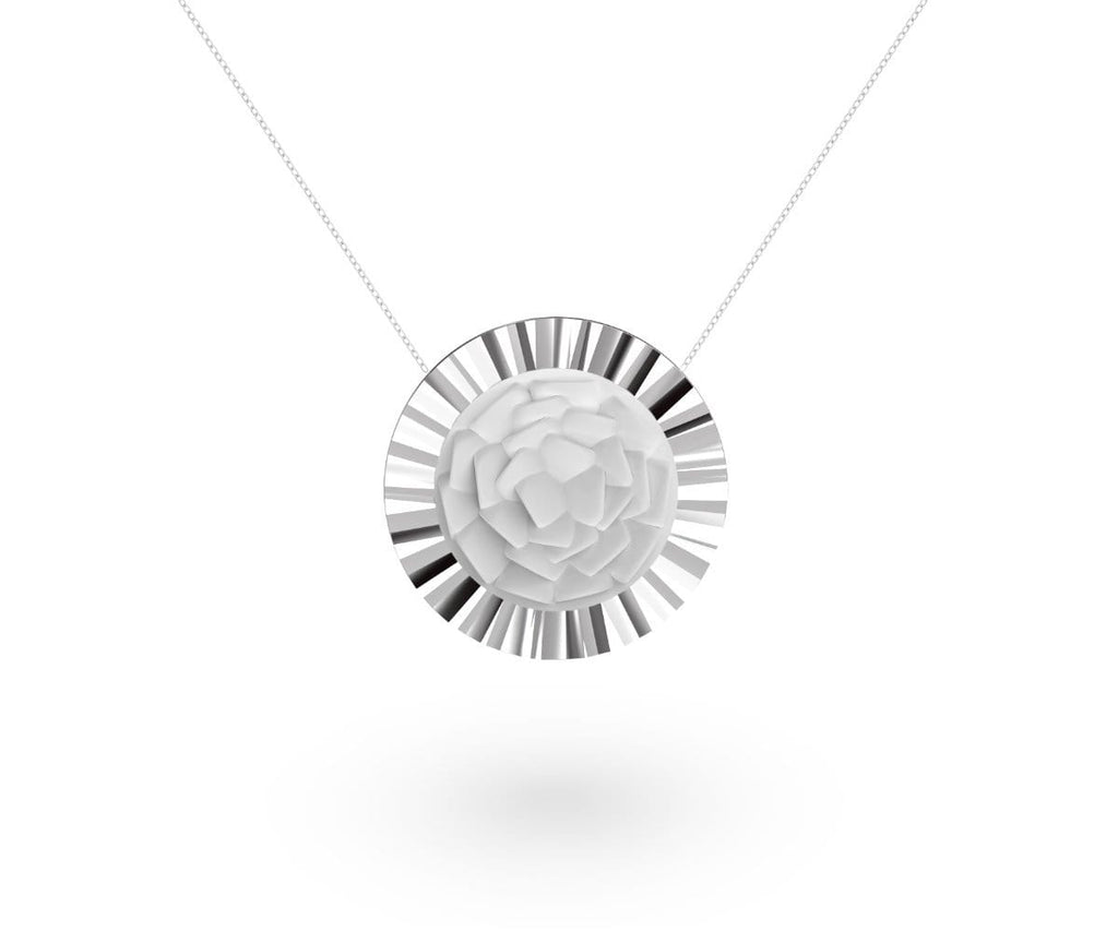 G.lowe White Gold Iris Necklace