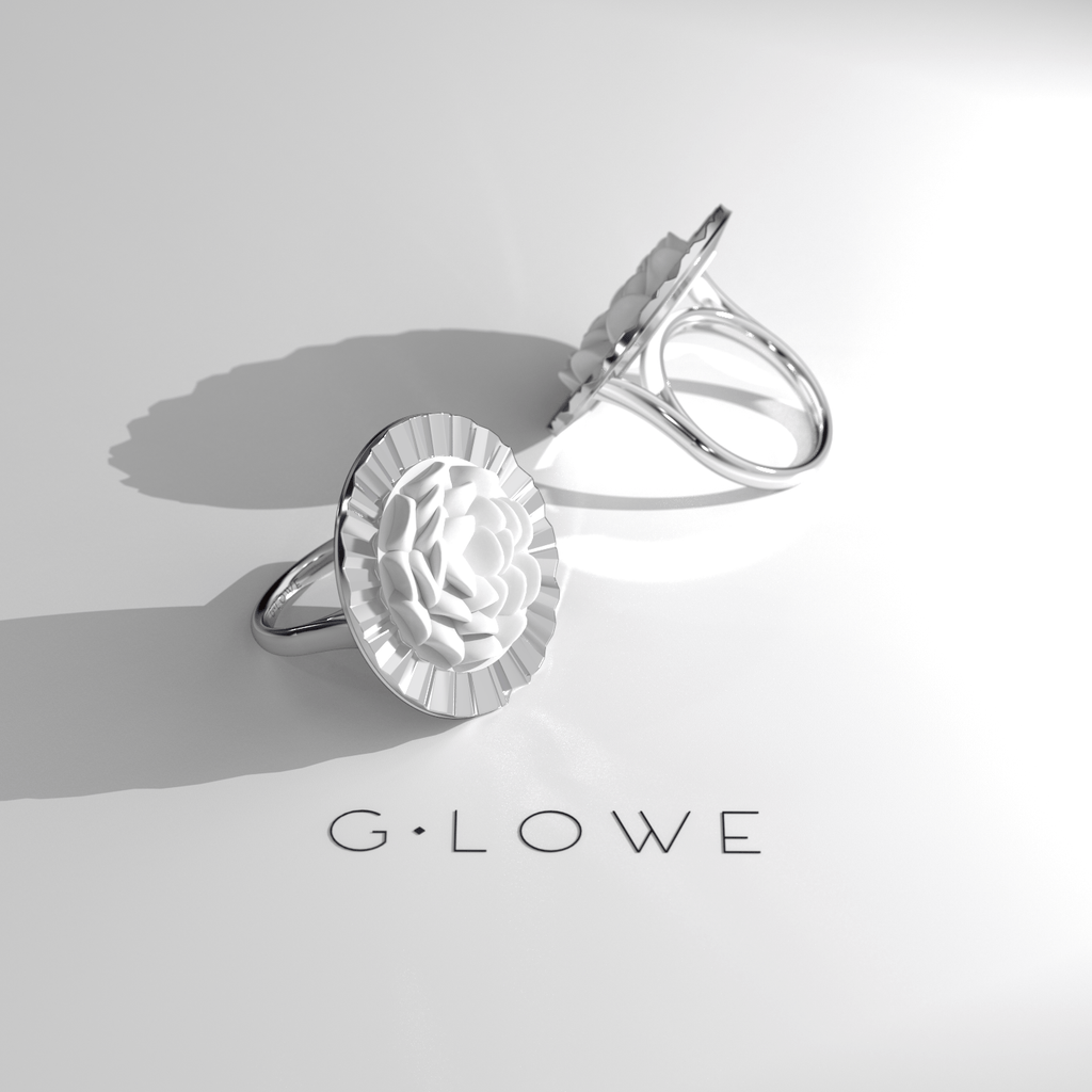 G.lowe White Gold Iris Ring