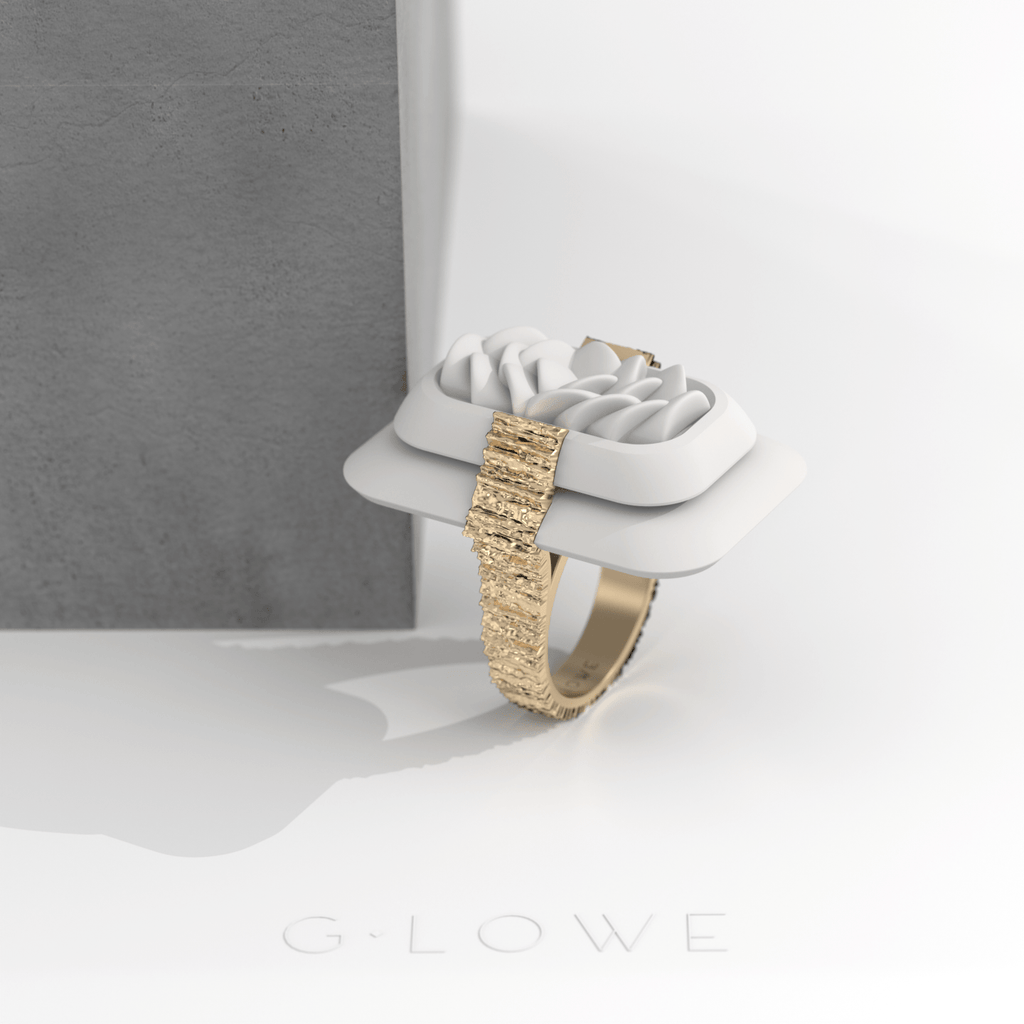 G.lowe Yellow Gold Inner Garden Ring Nature