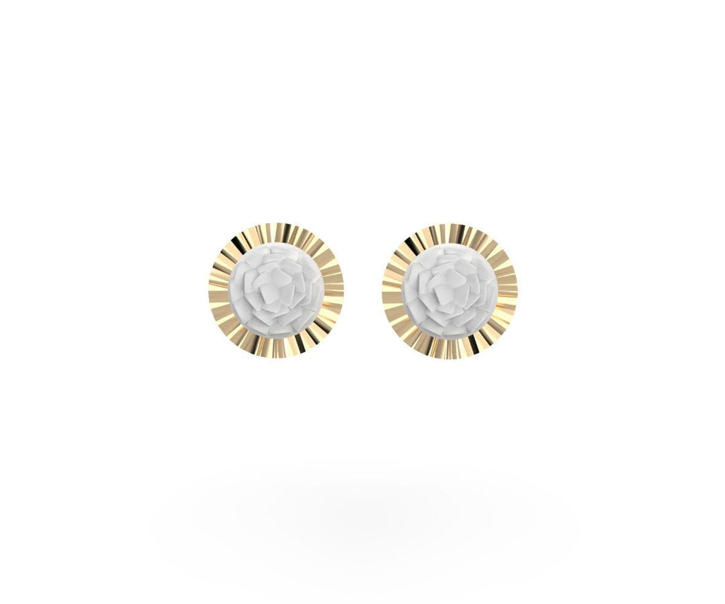 G.lowe Yellow Gold Iris Earring