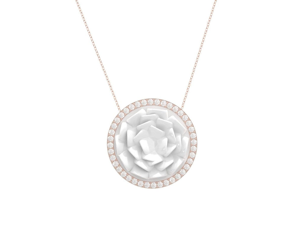 GLOWE Rose Gold Diamonds Blossom Necklace