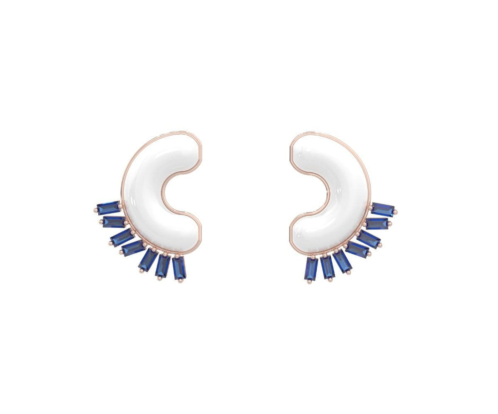 GLOWE Roze Gold Sapphire The Sol Earring