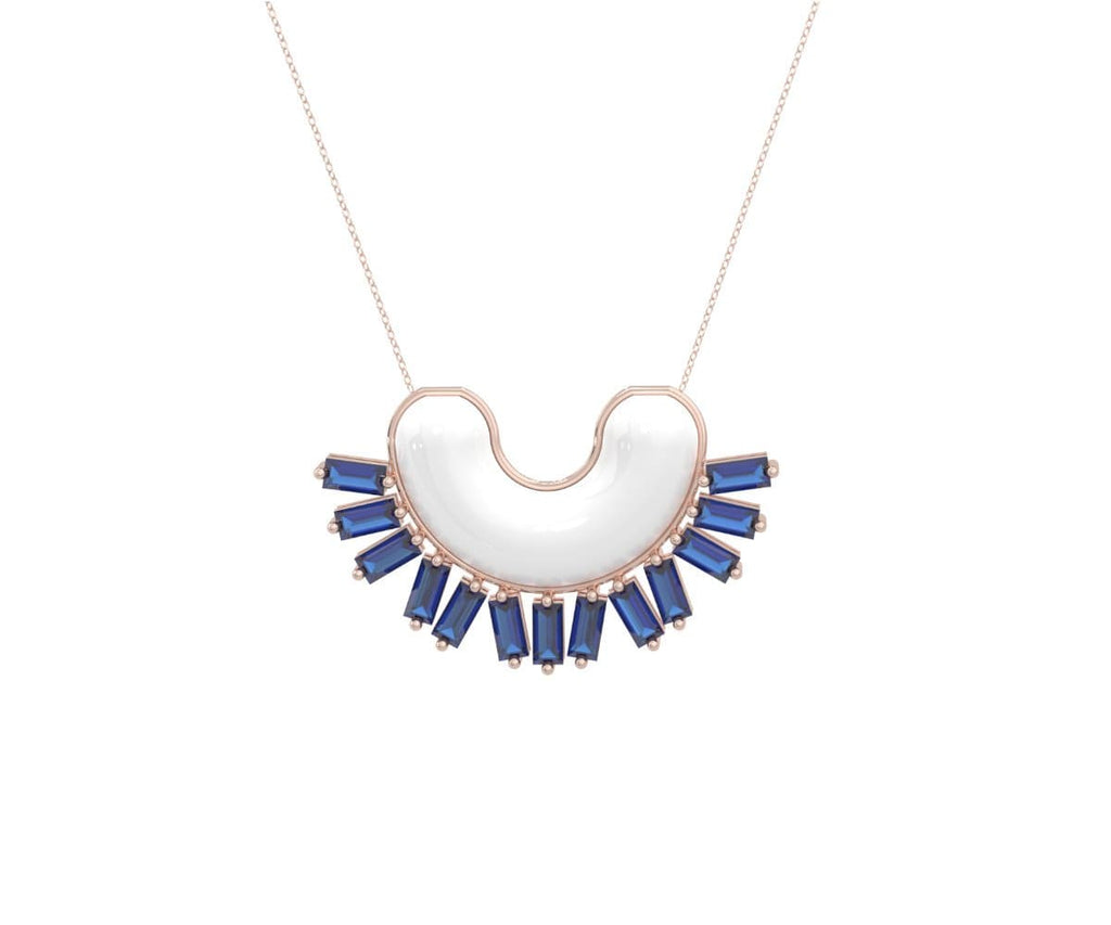 GLOWE Roze Gold Sapphire The Sol Necklace