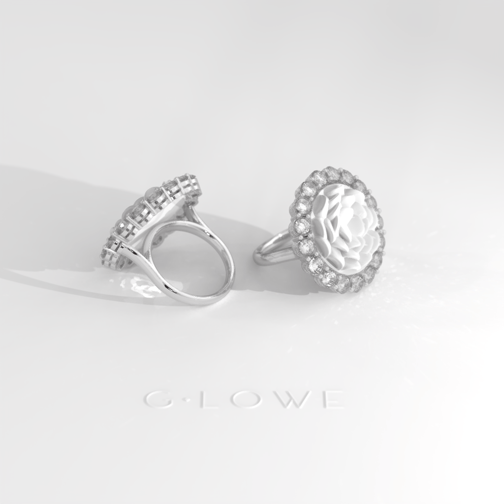 GLOWE White Gold Diamonds Blossom Full Ring