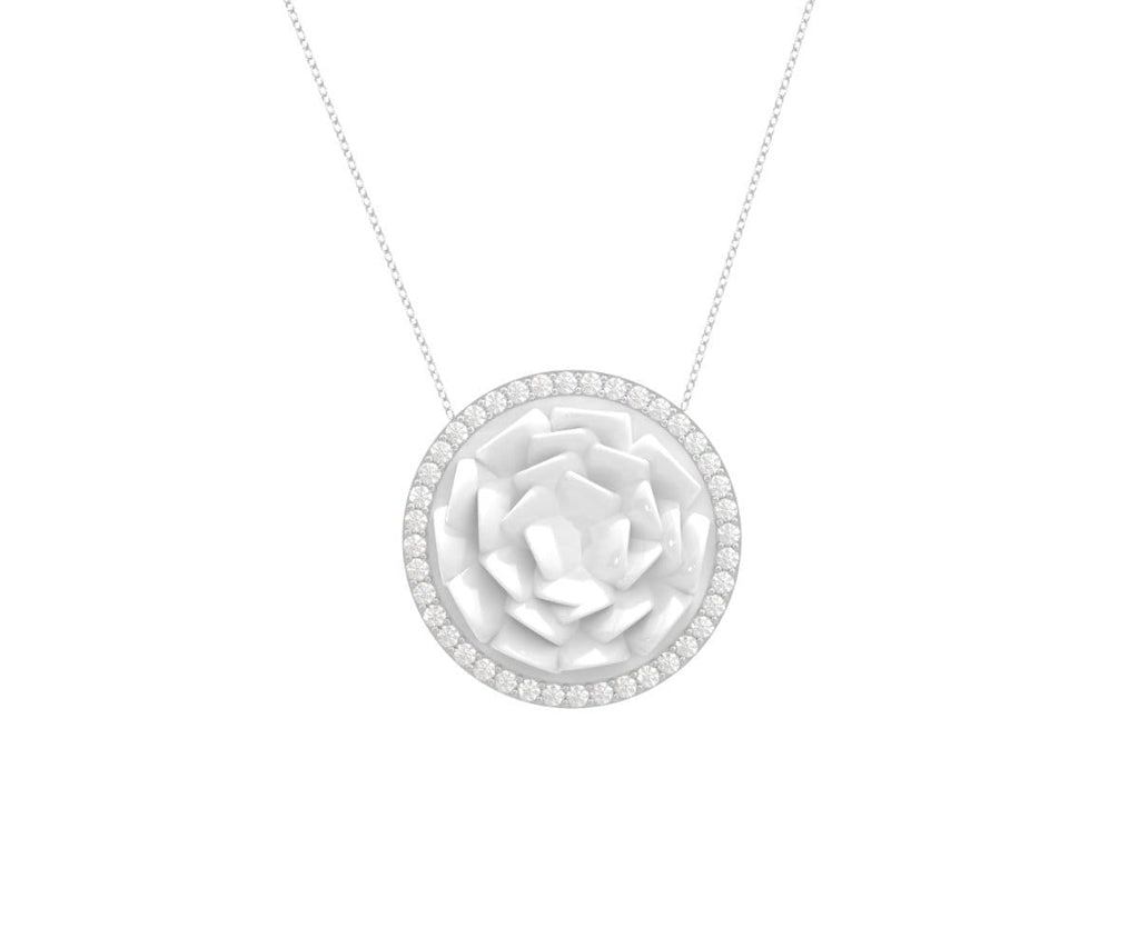 GLOWE White Gold Diamonds Blossom Necklace