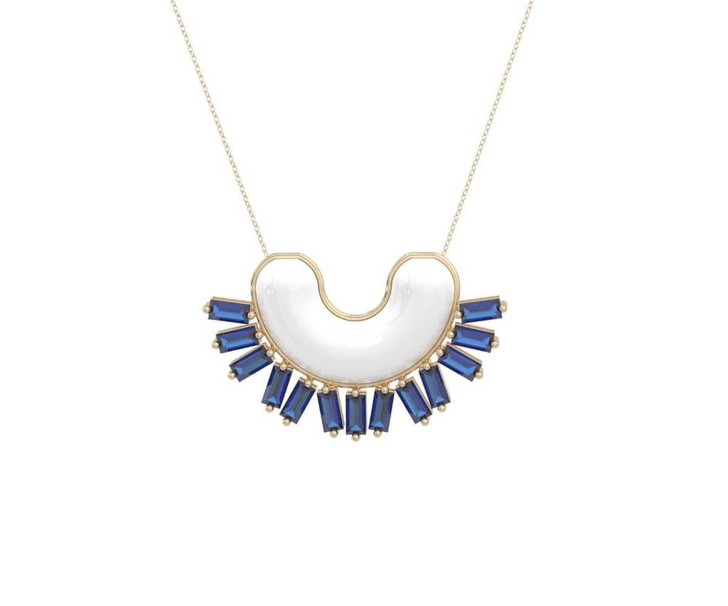 GLOWE Yellow Gold Saphire The Sol Necklace